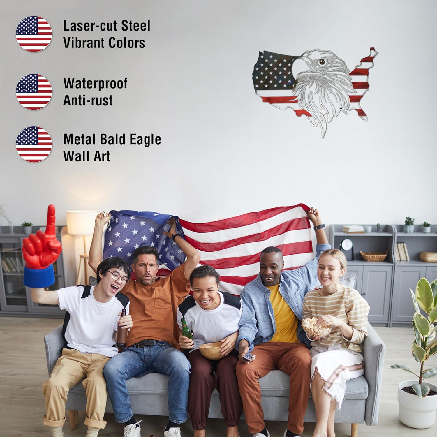 🔥2024 Hot Sale Gift🔥Military Eagle Flag Metal Wall Art Sign